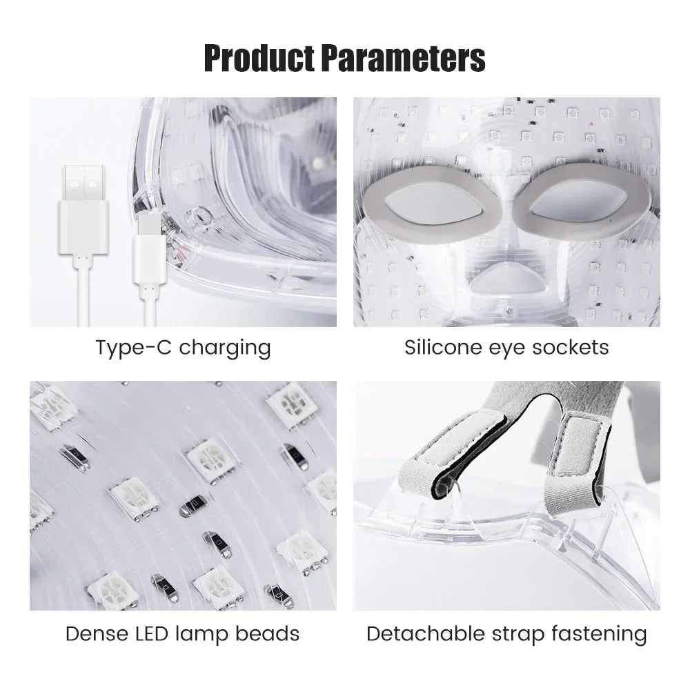 USB Charge 7 Colors Facial LED Mask