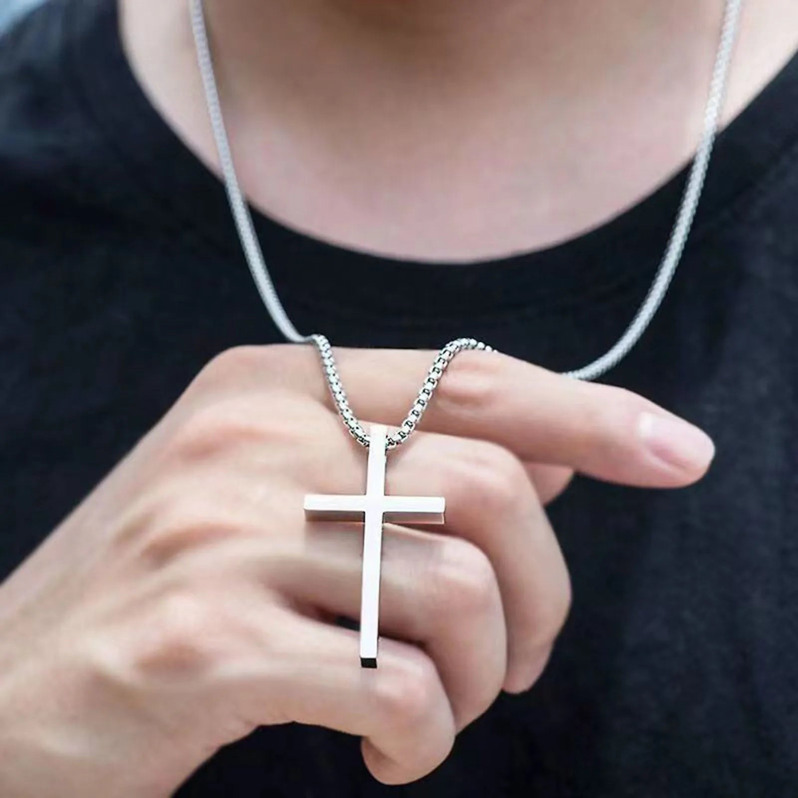 Vnox Cross Necklace for Men Women