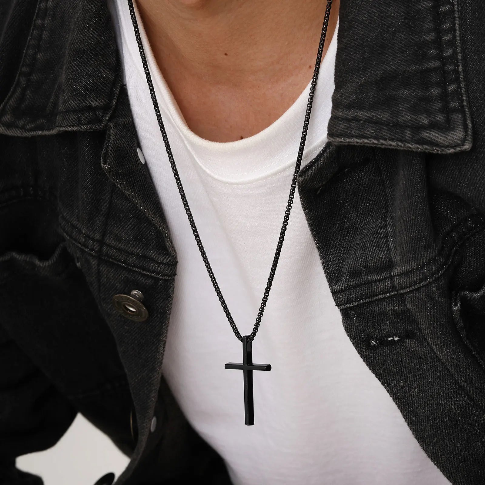 Vnox Cross Necklace for Men Women