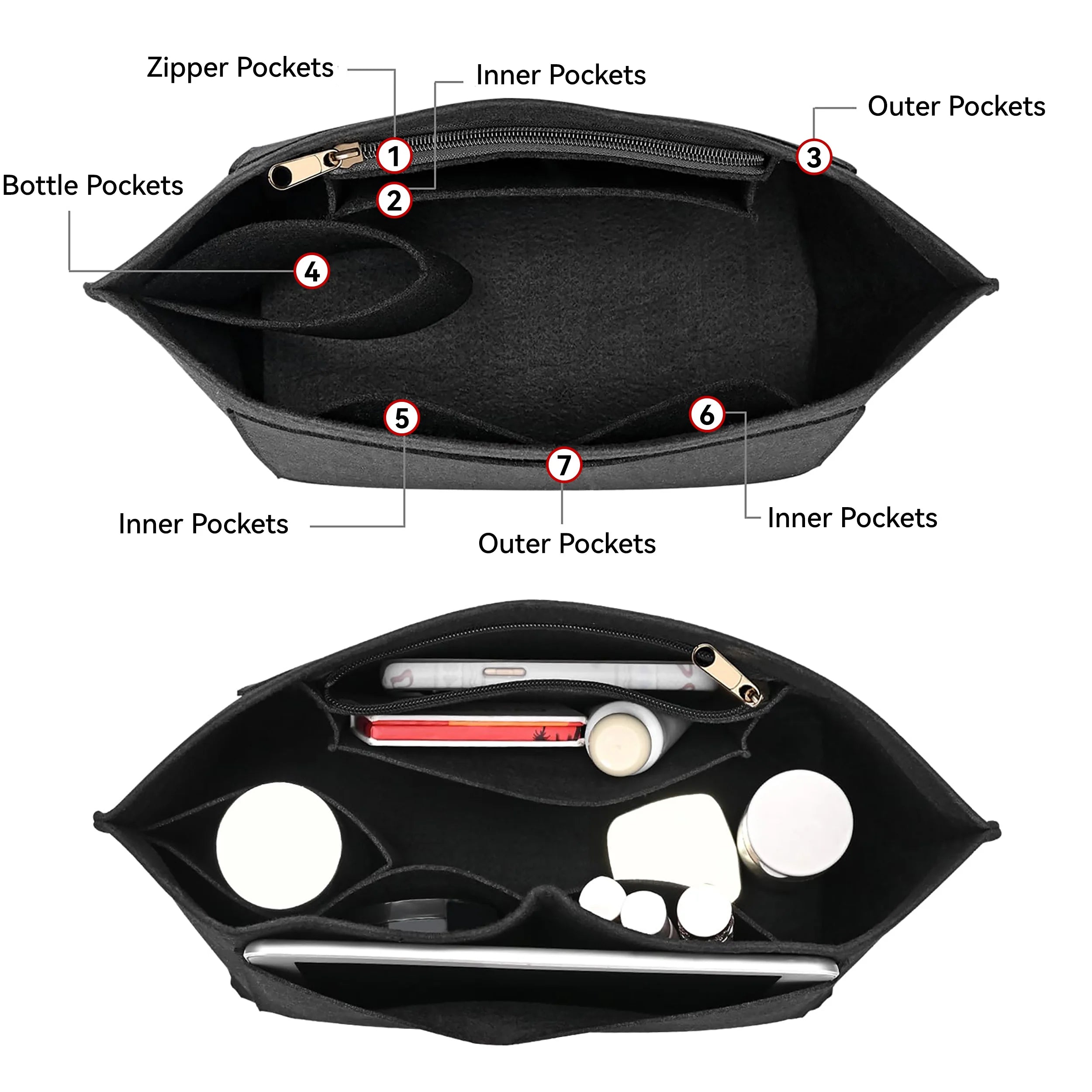 Felt Insert Bag Fits For Longchamp Handbag Liner Bag
