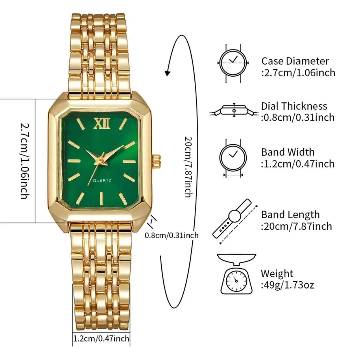 Fashion Rectangle Women Quartz Watch 