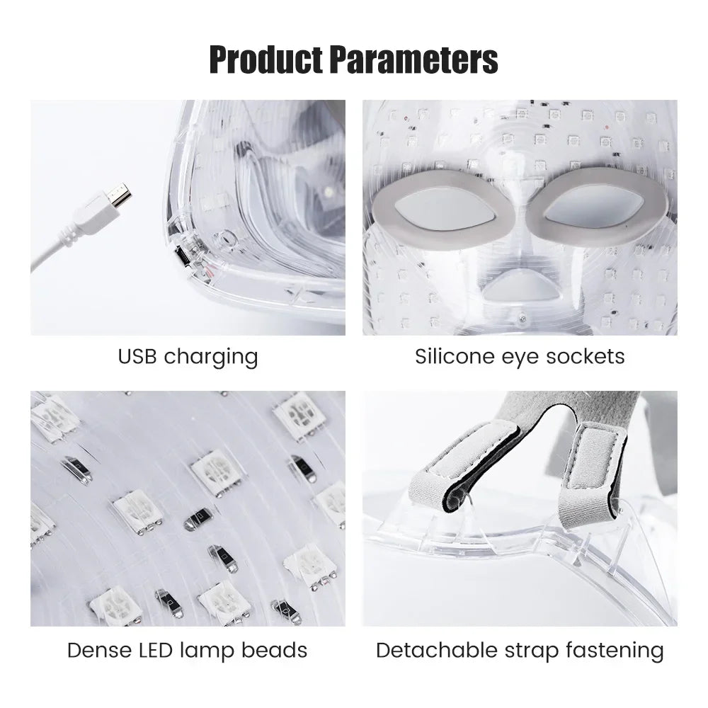 USB Charge 7 Colors Facial LED Mask